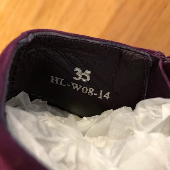 Purple Suede Ankle Booties - Picture 5 of 6